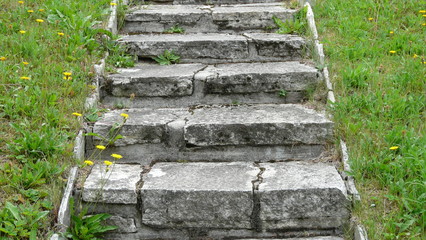 rustikale Steintreppe