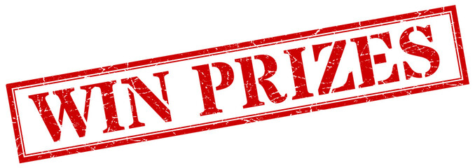 win prizes stamp. win prizes square grunge sign. win prizes