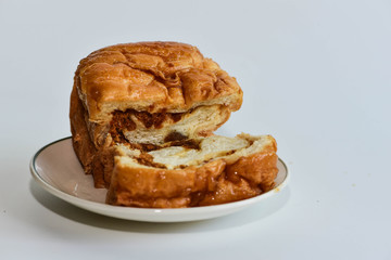 Bread and bakery on white background