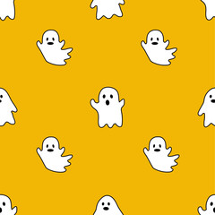 Halloween Repeatable Pattern. Halloween Ghosts with fitting colors. Sweet Ghost Illustrations