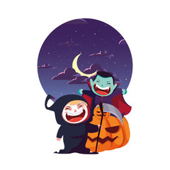 kids in halloween costumes image