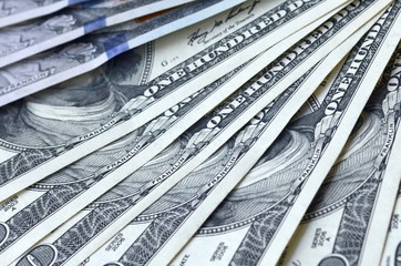 Many hundred dollar bills