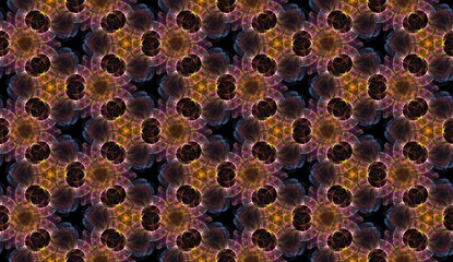 Futuristic seamless background. UFO style. Abstract design of repeating glowing elements.