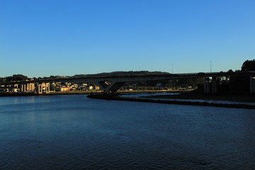 Fototapeta na wymiar panoramic view of the bridge and river