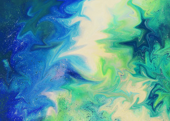 Mixed paint background. blue, green, mint, aquamarine