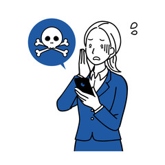 スマホを操作する女性　不安