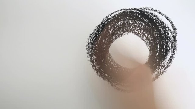 Top view, Time Lapse: Obsessed draws scary picture.