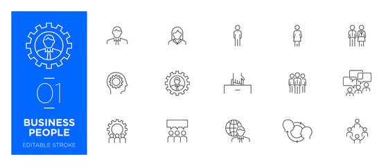 Set of Business People line icons - Modern icons