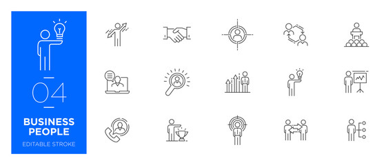 Obraz na płótnie Canvas Set of Business People line icons - Modern icons