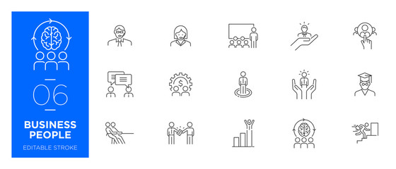 Set of Business People line icons - Modern icons