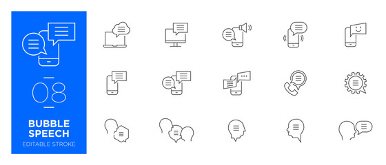 Set of Speech bubble line icons - Modern icons