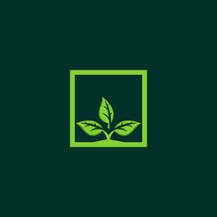 Leaf Plant Naturally Simple Icon Logo Element Design Template	