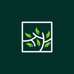 Leaf Plant Naturally Simple Icon Logo Element Design Template