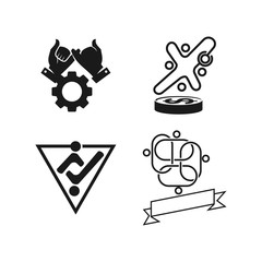 gear money ribbon Commitment Teamwork Together Black Logo