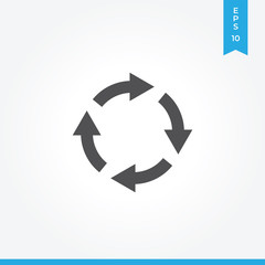 Rotating arrows vector icon, simple sign for web site and mobile app.