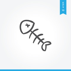 Fish skeleton vector icon, simple sign for web site and mobile app.