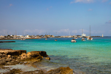 boats in the harbor from Formentera-Spain
