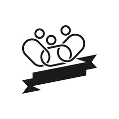 Ribbon Empty Chain Commitment Teamwork Together Black Logo