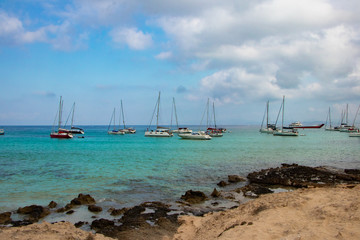 boats on the beach formentera
