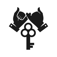 Key Commitment Teamwork Together Black Logo