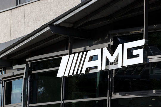 siegen, nrw/germany - 10 08 19: mercedes benz amg sign in siegen germany