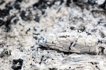 Pile of ashes after the fire went out grunge background texture