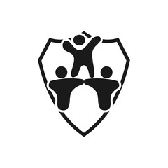 Naklejka premium Protection Commitment Teamwork Together Black Logo