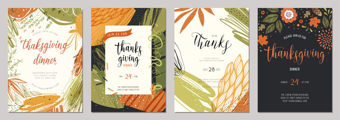 Thanksgiving greeting cards and invitations.
