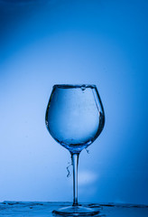 water, glass, drink, splash, liquid, pouring, blue, isolated, drop, white