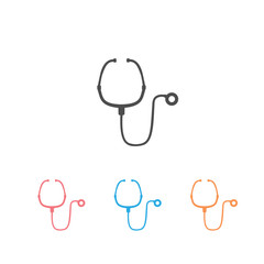 Abstract medical icon set with stethoscope, vector illustration on