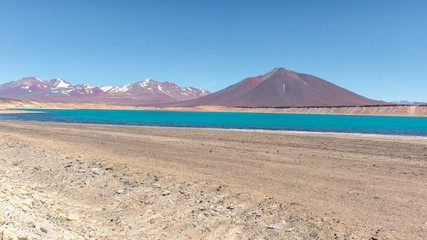 Laguna Verde (Green Lagoon) salt lake and volcano, Paso de San Francisco, Atacama Region, Chile