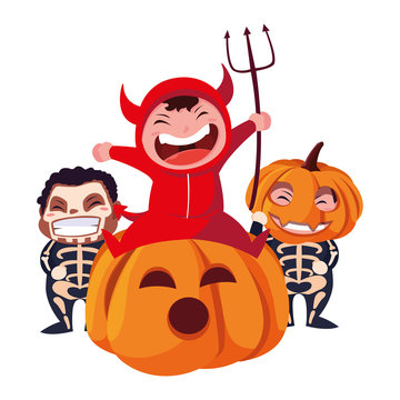 kids in halloween costumes image
