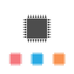 Computer Chip icon set vector