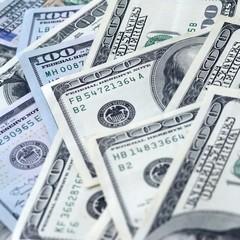 Many hundred dollar bills