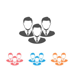 Obraz na płótnie Canvas Corporate Team Icon Set. Employees behind the leader.