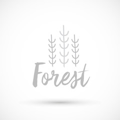 Forest logo icon gray color sign vector