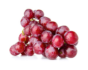 Ripe sweet grapes on white background