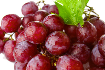 Ripe sweet grapes on white background, closeup
