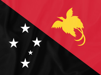 Papua New Guinea waving flag