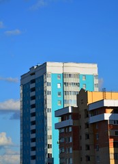 здание небо голубой дом город архитектура