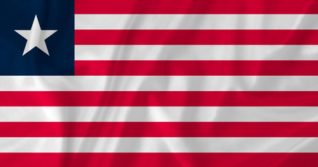 Liberia waving flag