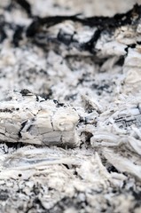 Pile of ashes after the fire went out grunge background texture