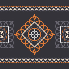 Ethnic boho seamless pattern. Lace. Embroidery on fabric. Patchwork texture. Weaving. Traditional ornament. Tribal pattern. Folk motif. Can be used for wallpaper, textile, wrapping, web. 