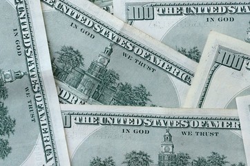 Many hundred dollar bills