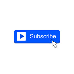 Subscribe button color with arrow cursor and shadow. Vector