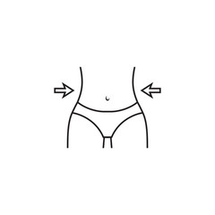 Weight loss line icon on white. Vector illustration