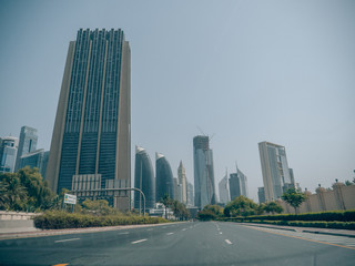 skyscrapers in Dubai on a sunny day