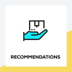 RECOMMENDATIONS LINE ICON SET