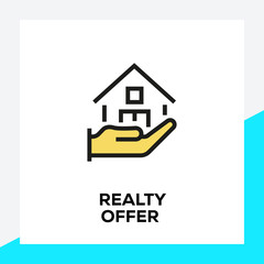 REALTY OFFER LINE ICON SET