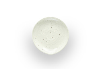One of ceramic plate with white background. Object for cooking , recipe or kitchen issue.